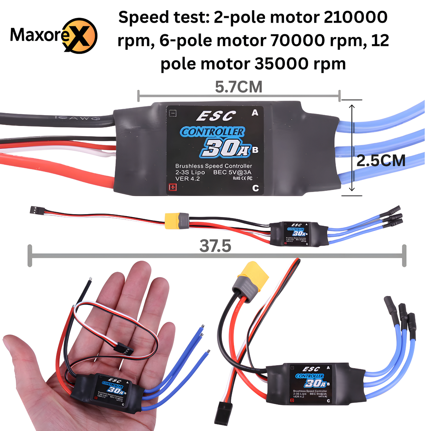 DIY RC Plane Kit – A2212 KV2200 Brushless Motor, Esc Brushless Motor Speed Controller,SG90 Servo, 6x4 Prop, TXT60 plug, Z-Wire, Motor Seat, Rudder Angle & Connector Protectors – Fixed-Wing Parts Set E