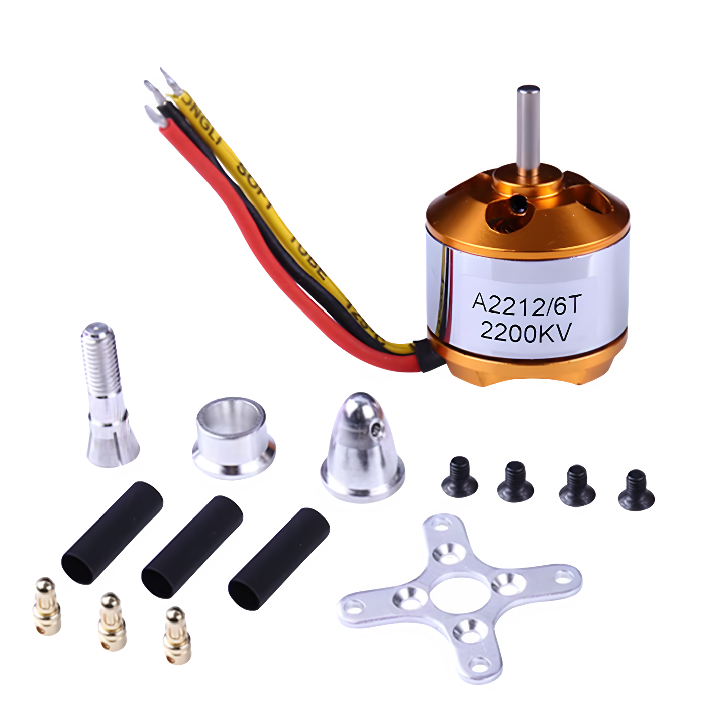 DIY RC Plane Kit – A2212 KV2200 Brushless Motor, Esc Brushless Motor Speed Controller,SG90 Servo, 6x4 Prop, TXT60 plug, Z-Wire, Motor Seat, Rudder Angle & Connector Protectors – Fixed-Wing Parts Set E