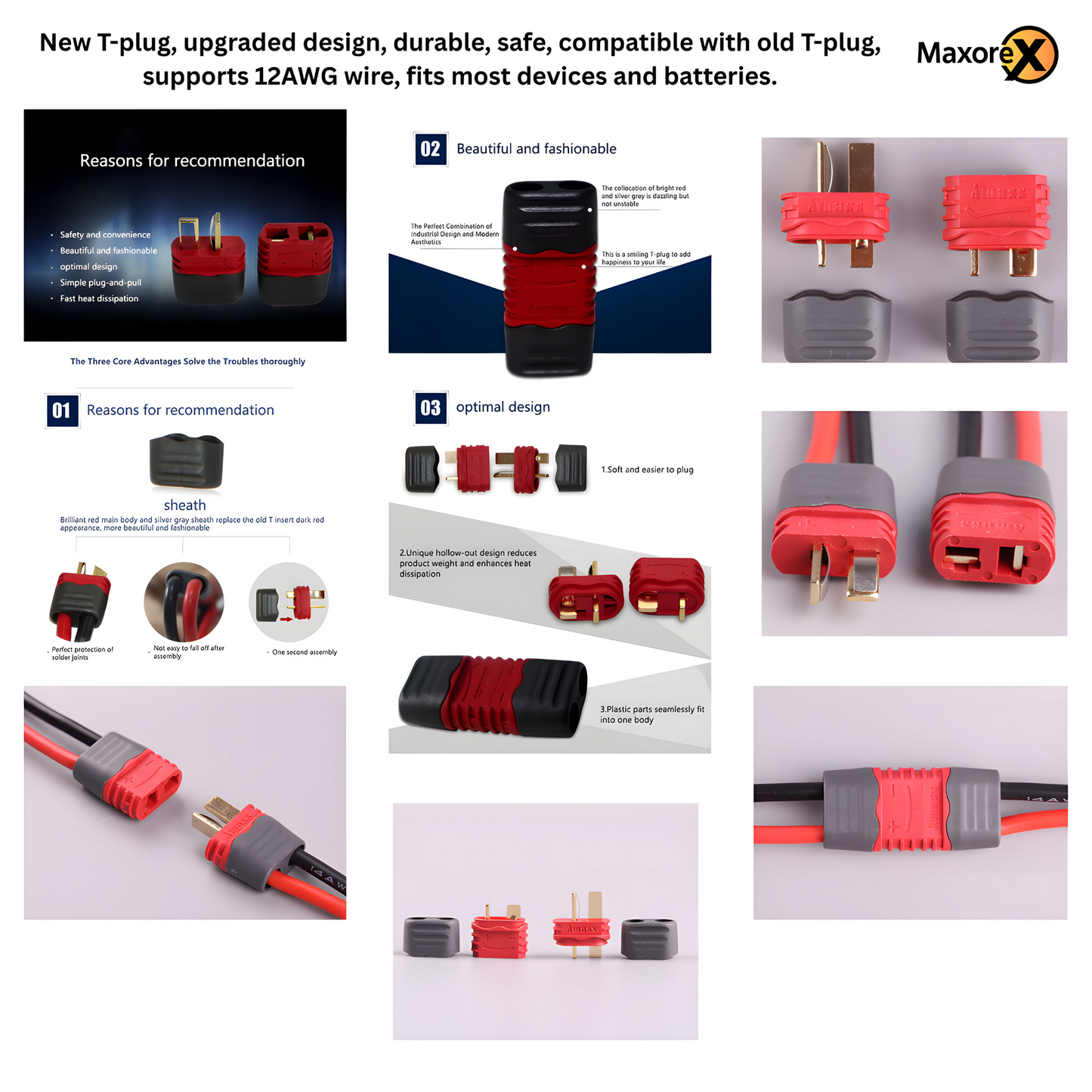 DIY RC Plane Kit – A2212 KV2200 Brushless Motor, Esc Brushless Motor Speed Controller,SG90 Servo, 6x4 Prop, TXT60 plug, Z-Wire, Motor Seat, Rudder Angle & Connector Protectors – Fixed-Wing Parts Set E